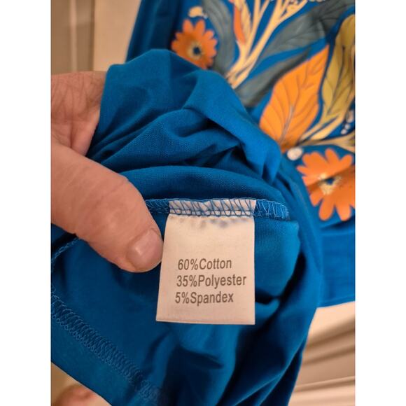 Blue Flower Decal T-shirt-Size 3XL-NWT - Picture 4 of 7